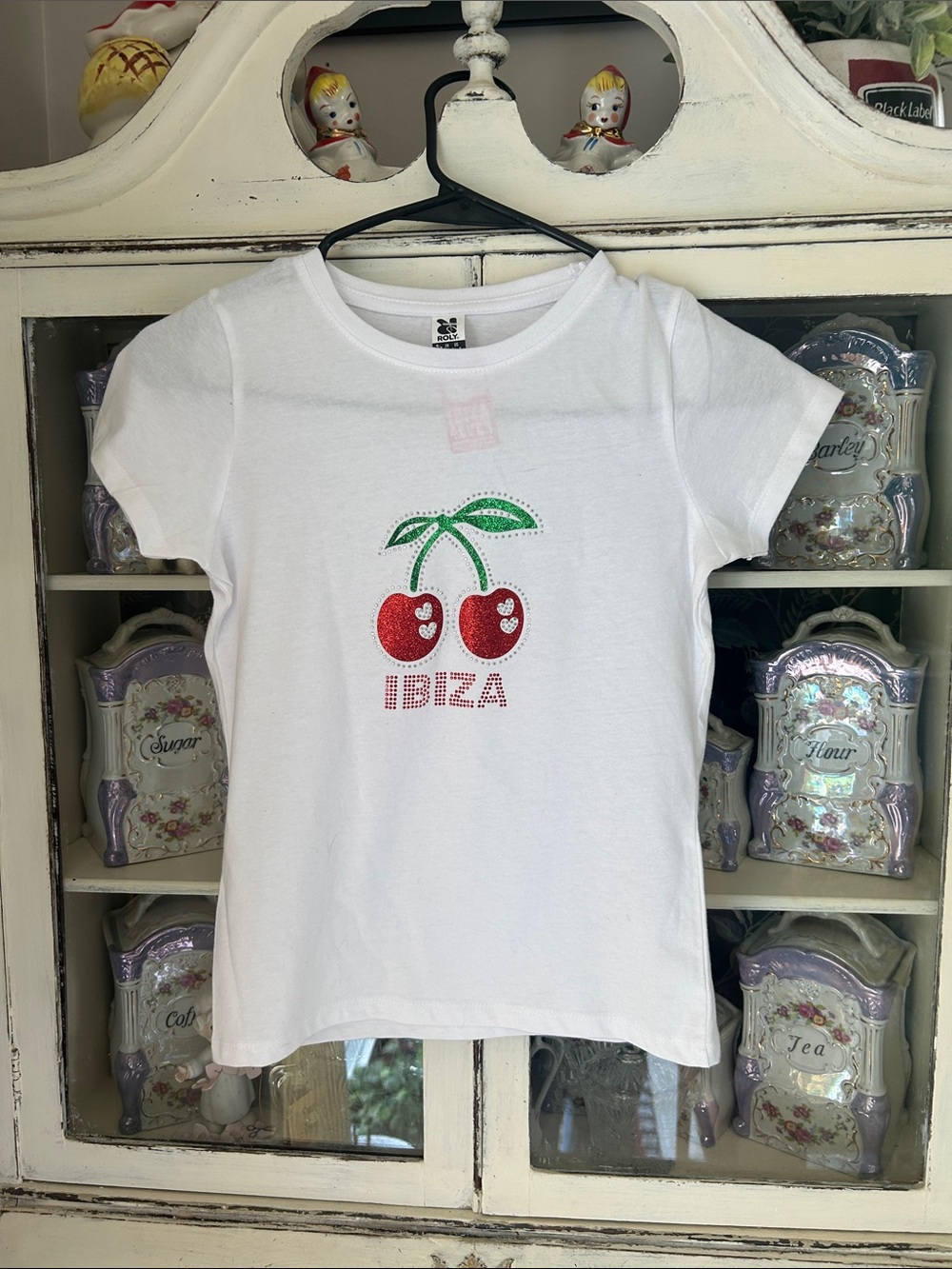 Women’s XS White Ibiza Cherry Graphic Tee